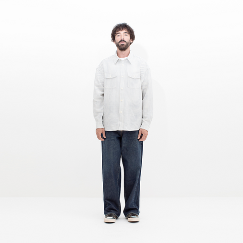 Visvim Lumber L/S White Stirpe