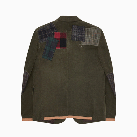Junya Watanabe MAN Cotton Patchwork Tailored Jacket Khaki