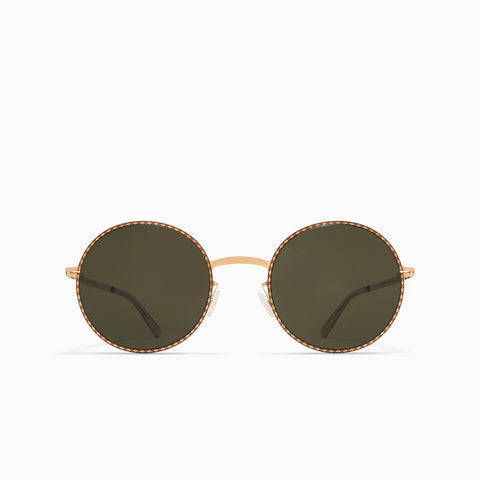 Mykita Lale Champagne Gold / Black - Raw Green Solid