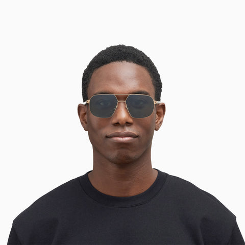 Mykita Angus Champagne Gold / Black - Polarized Pro Green 15