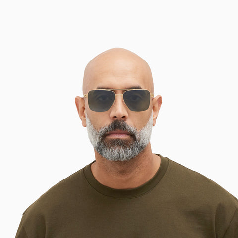 Mykita Bernie Gold / Black - Polarized Pro Green 15