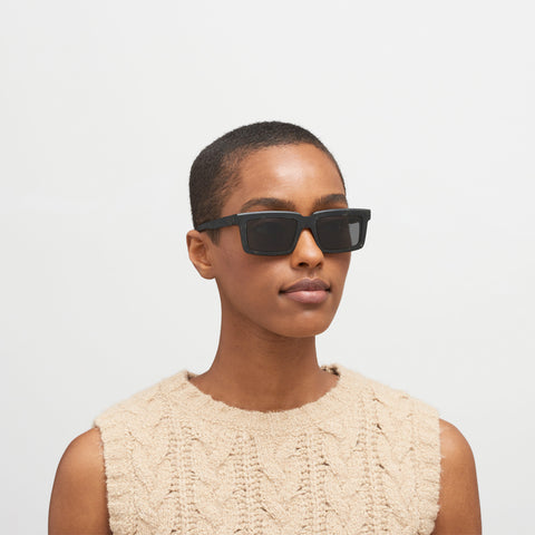Mykita Dakar Chilled Raw Black Havana / Silver - Dark Grey Solid