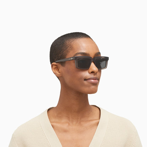 Mykita Dakar Chilled Raw Clear Ash / Silver - Dark Grey Solid