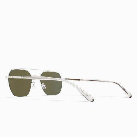 Mykita Arlo Shiny Silver - Raw Green Solid