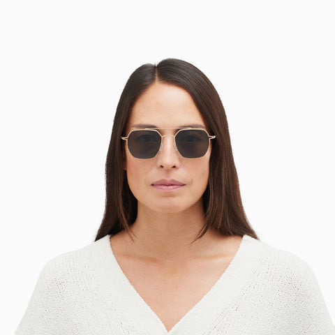 Mykita Arlo Champagne Gold - Dark Grey Solid