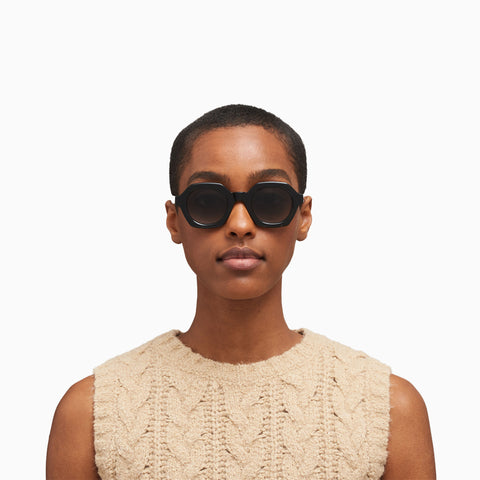 Mykita Teshi C110 Black Havana / Shiny Silver - Raw Black Gradient