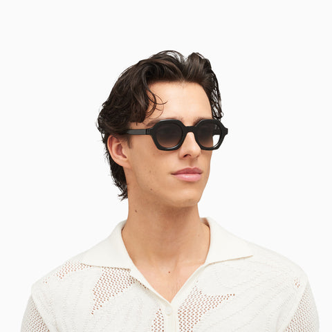 Mykita Teshi C110 Black Havana / Shiny Silver - Raw Black Gradient