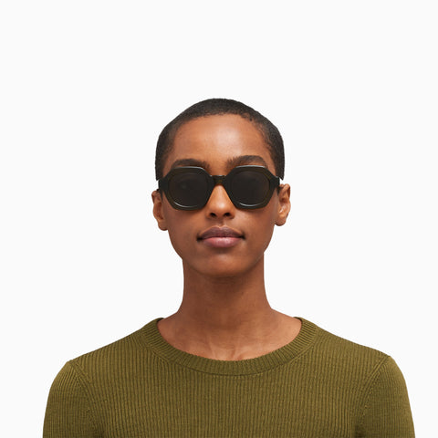 Mykita Teshi C158 Peridot / Shiny Silver - Raw Green Solid