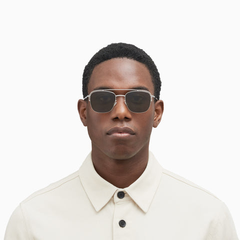 Mykita Nor Shiny Silver - Raw Green Solid