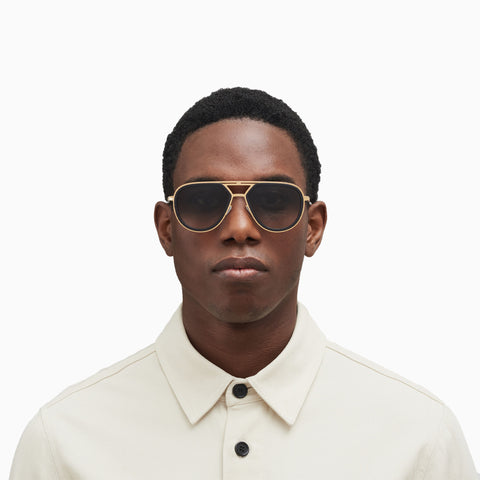 Mykita Cypress MH7 Pitch Black / Glossy Gold - Raw Black Gradient