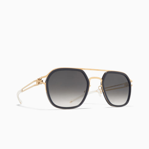 Mykita Leeland A76-Glossy Gold / Milky Indigo - Raw Black Gradient