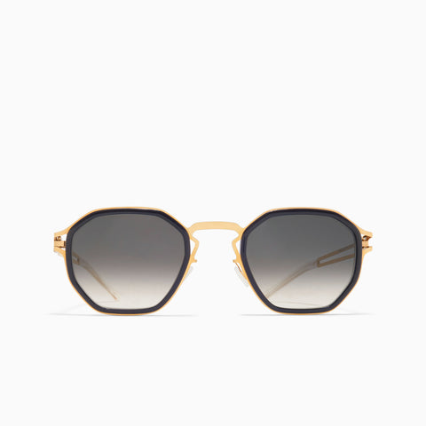 Mykita Gia A76-Glossy Gold / Milky Indigo - Raw Black Gradient