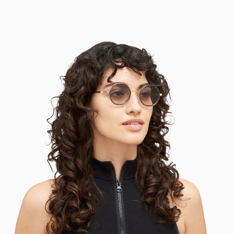 Mykita Alya A83-Champagne Gold / Clear Ash - Original Grey Gradient