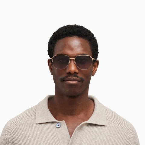 Mykita Amos Champagne Gold - Cedar Brown Gradient
