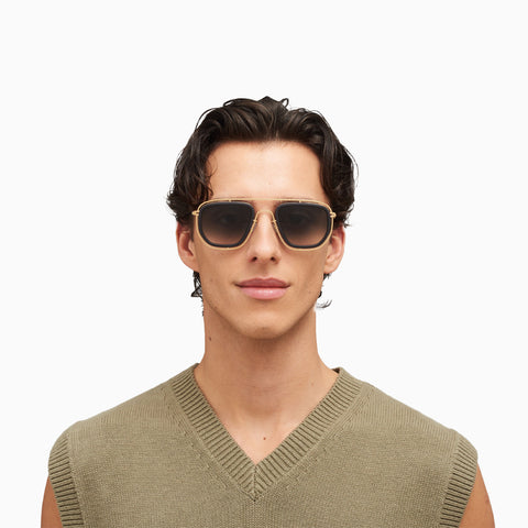 Mykita Ferlo MH7 Pitch Black / Glossy Gold - Raw Black Gradient