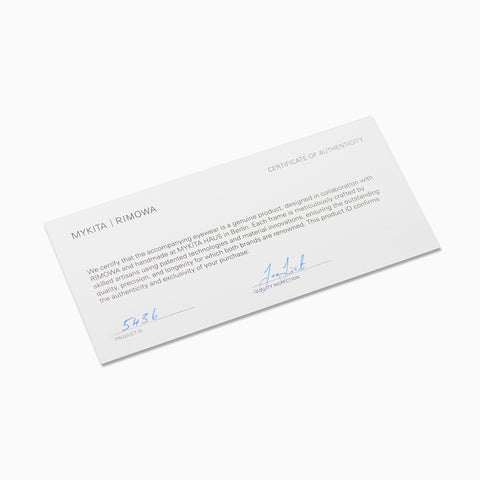 Mykita x Rimowa MR001 AL2 White Silver / Silver - Darkgrey Solid