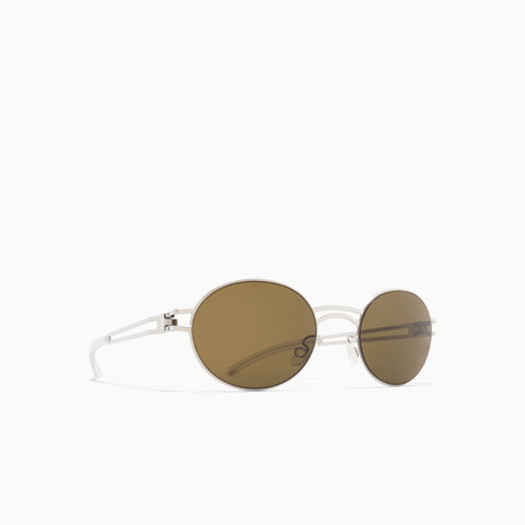 Mykita Dada Shiny Silver - Rawbrown Solid