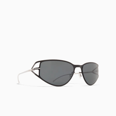 Mykita Sierra Shiny Silver / Jet Black - Darkgrey Solid