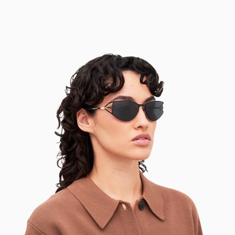 Mykita Sierra Shiny Silver / Jet Black - Darkgrey Solid