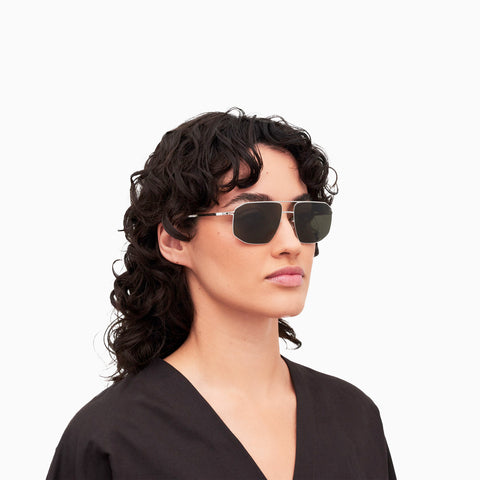Mykita Santeri Shiny Silver - Rawgreen Solid