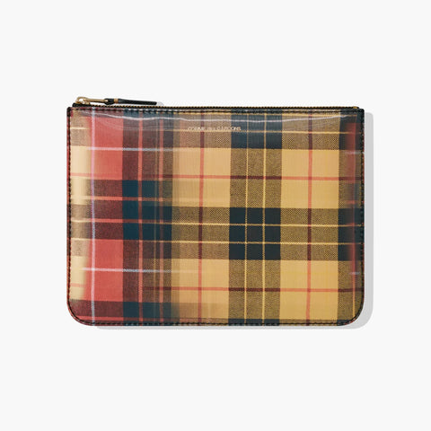 Comme Des Garçons Lenticular Tartan Zip Pouch Red / Yellow