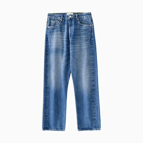 Studio Nicholson Riso Straight Leg Denim Pant Worn Wash Indigo
