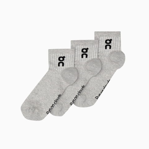 On Logo Sock Mid 3P Heather Gray