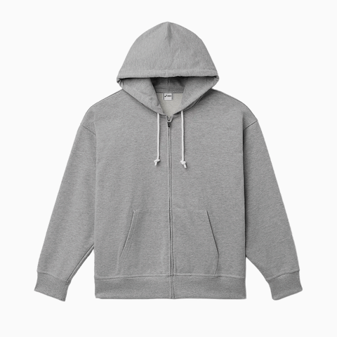 ASICS Logo Zip Up Hoodie Grey Heather
