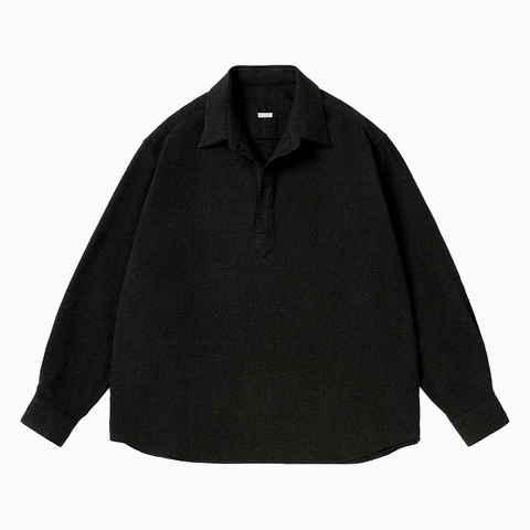 A.PRESSE Wool Skipper Shirt Black