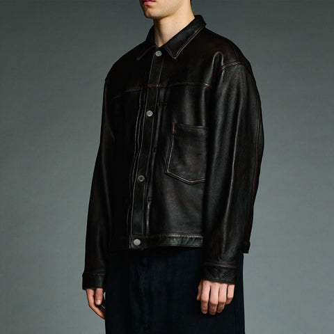 A.PRESSE Vintage Leather 1st Type Jacket Brown