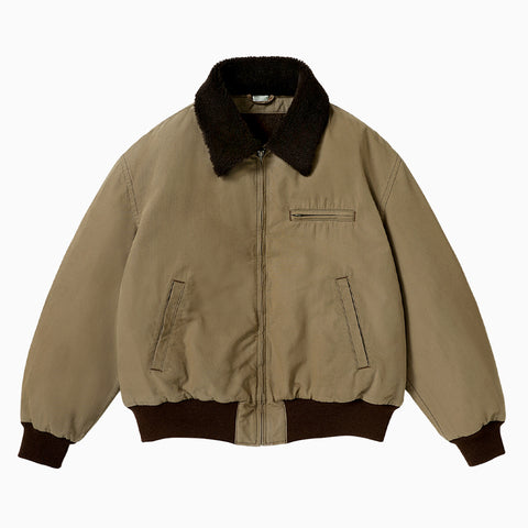 A.PRESSE Vintage Washed Wool Flight Jacket Beige