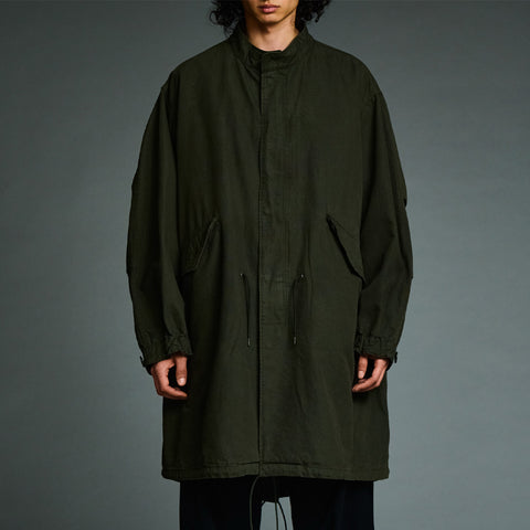A.PRESSE Vintage Washed Wool M-65 Field Parka Olive