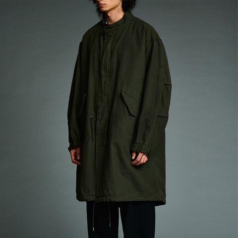 A.PRESSE Vintage Washed Wool M-65 Field Parka Olive