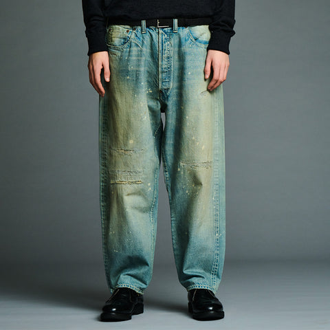 A.PRESSE No.37 Washed Wide Denim Pants Bleach