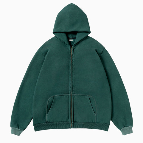 A.PRESSE Vintage Zip Sweat Hoodie Green