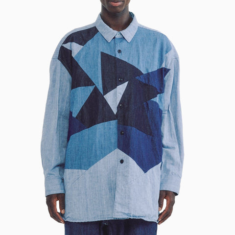 Casey/Casey Hamnet Flower Shirt Mix Fabric - Light Indigo