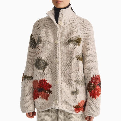 Casey/Casey Flora Cardigan Chunky Light Grey
