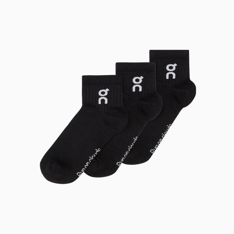 On Logo Sock Mid 3P Black