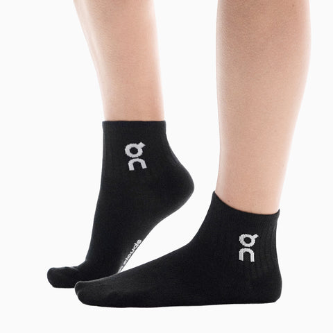 On Logo Sock Mid 3P Black