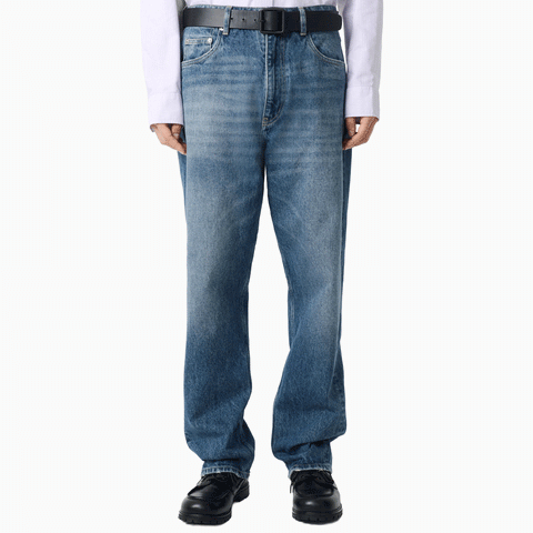 Studio Nicholson Riso Straight Leg Denim Pant Worn Wash Indigo