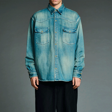 A.PRESSE Vintage Western Denim Shirt Indigo