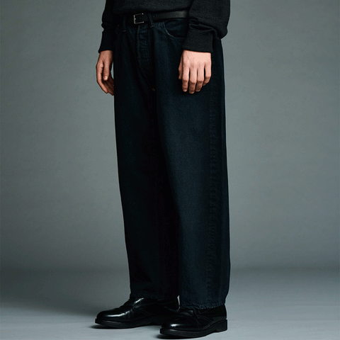 A.PRESSE No.22 Washed Wide Denim Pants Custom