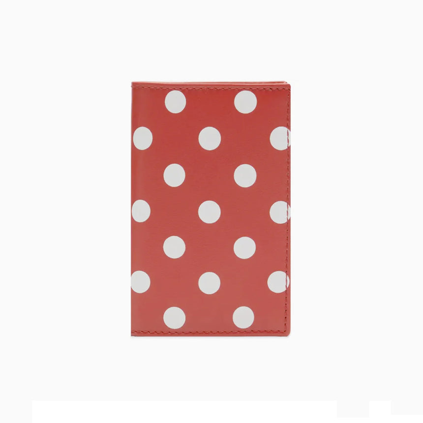 Comme Des Garçons Wallet Polka Dot Printed Red