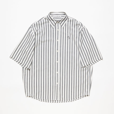 Acne Studios Stripe Button Up Shirt Black / White