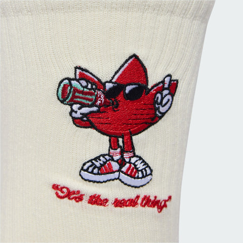 adidas Originals x Coca-Cola Graphic Crew Sock 2 Pair Per Pack Core White / Vivid Red
