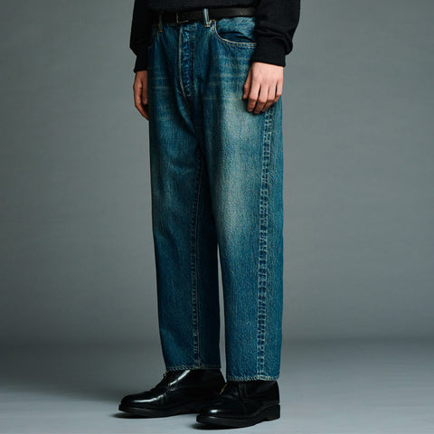 A.PRESSE Washed Denim Wide Pants Indigo
