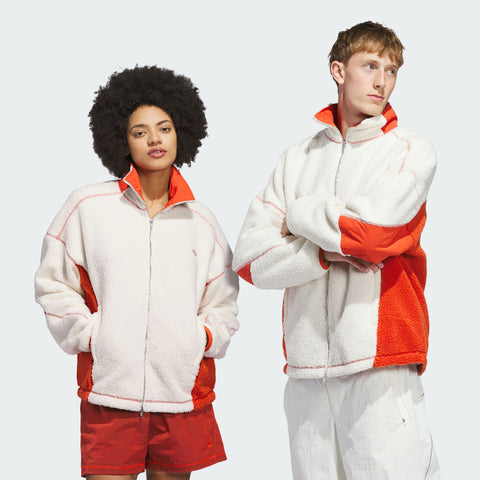 adidas Originals Adams Blvd Fleece Jacket Off White / Preloved Red