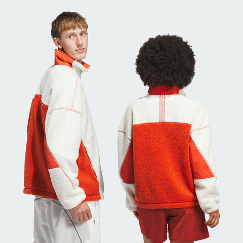 adidas Originals Adams Blvd Fleece Jacket Off White / Preloved Red