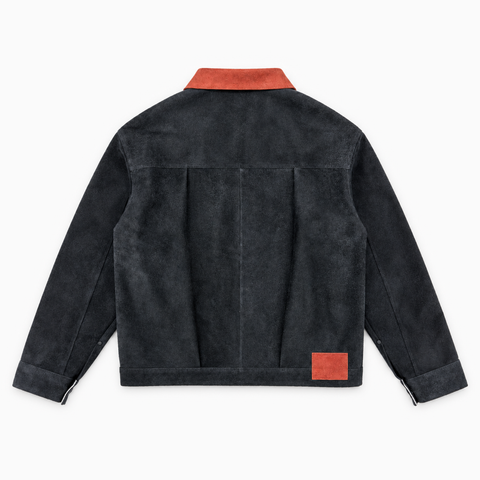 YÂR'İN Type 1 Cashmere Suede Jacket Black / Rusty Red