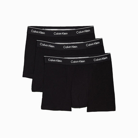 Calvin Klein 3 Pack Relaxed Trunks Icon Cotton Stretch Black